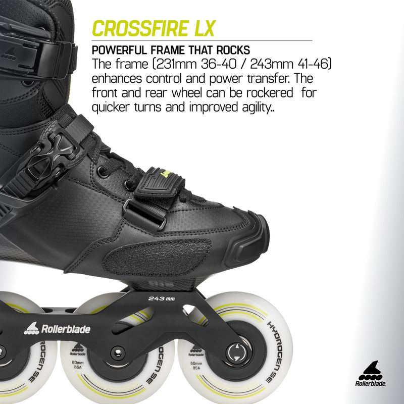 Ролики чоловічі Rollerblade Crossfire LX black/lime 9