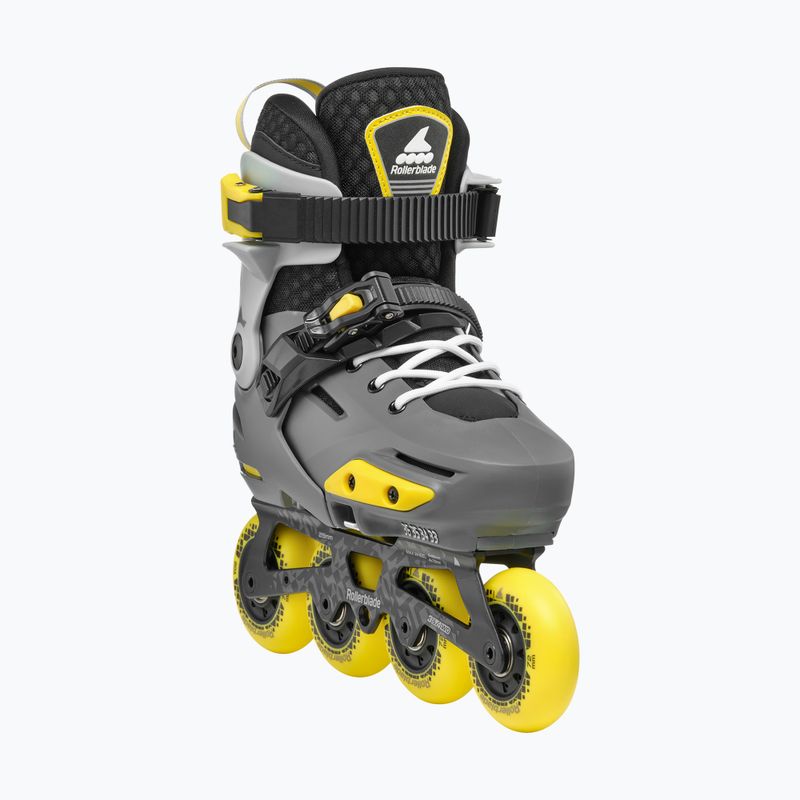 Дитячі роликові ковзани Rollerblade Apex Jr вугільно-жовті 4