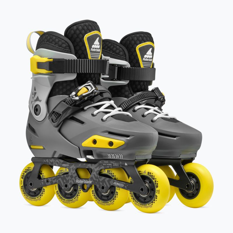 Роликові ковзани дитячі Rollerblade Apex Jr charcoal/yellow 7