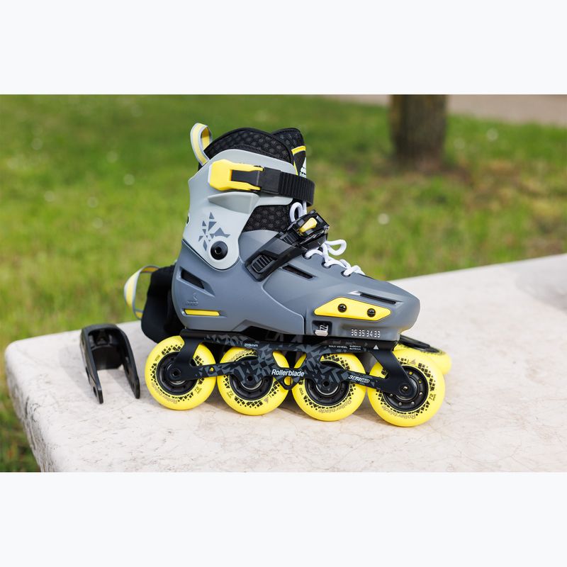 Роликові ковзани дитячі Rollerblade Apex Jr charcoal/yellow 9