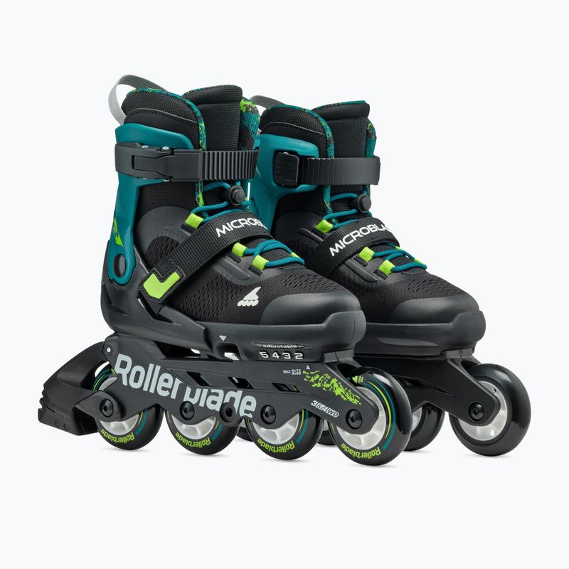 Дитячі роликові ковзани Rollerblade Microblade XT Jr чорні/бензинові зелені 2
