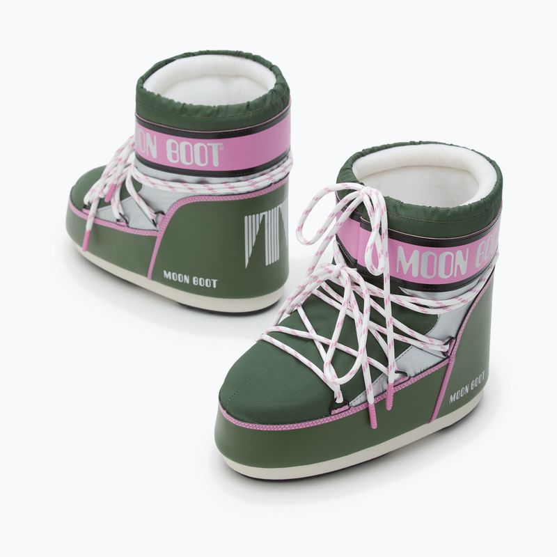 Черевики зимові жіночі Moon Boot Icon Low Space Racing forest green/silver/pink 8
