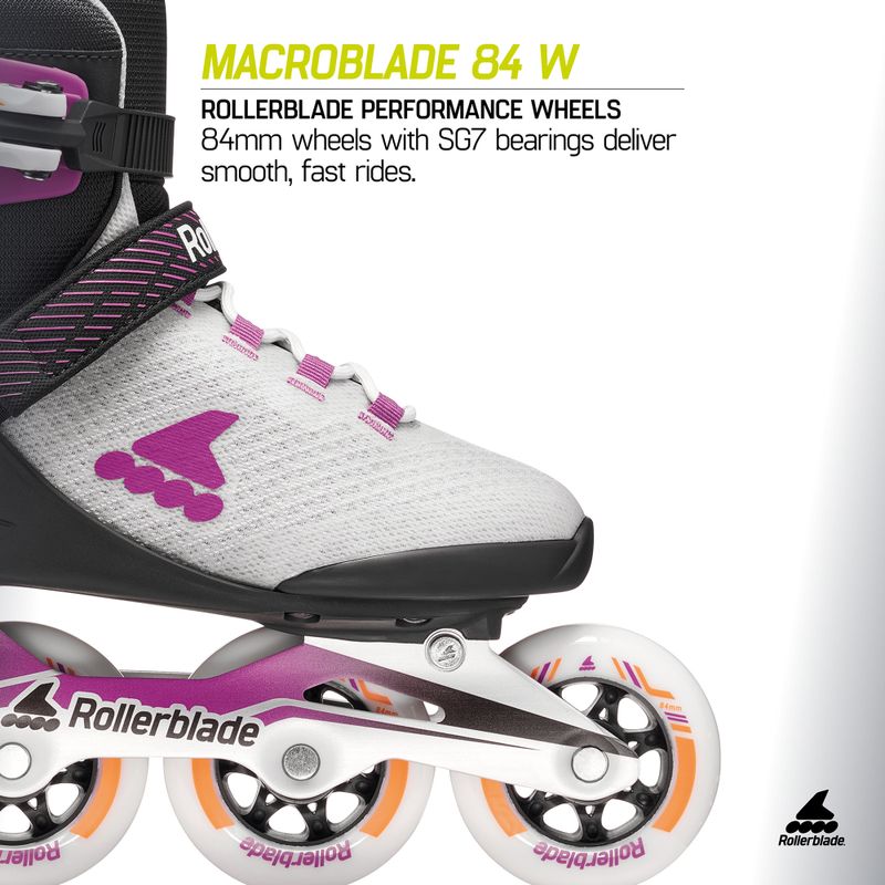Ролики жіночі Rollerblade Macroblade 84 W light grey/violet/orange 9