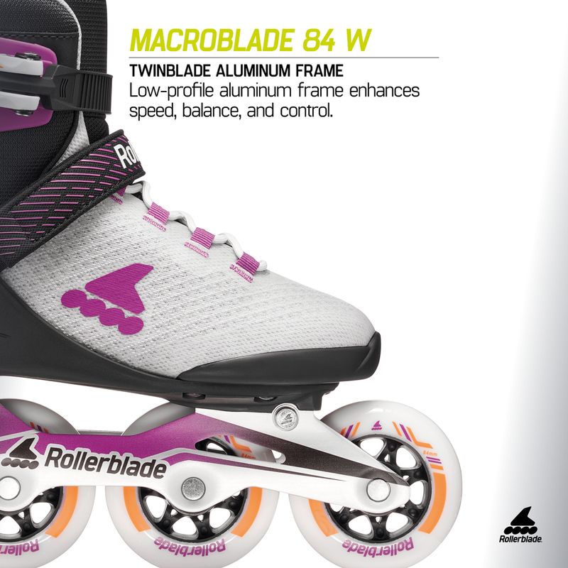 Ролики жіночі Rollerblade Macroblade 84 W light grey/violet/orange 10