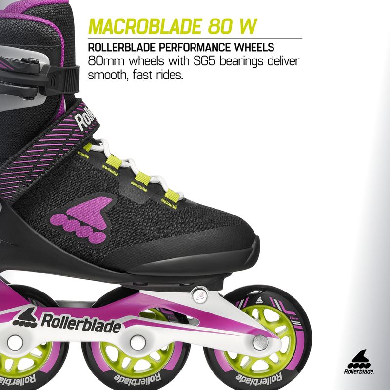 Ролики жіночі Rollerblade Macroblade 80 W black/dark fuchsia 8