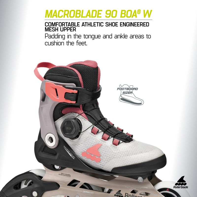 Ролики жіночі Rollerblade Macroblade 90 Boa W grey/amethyst rose 8