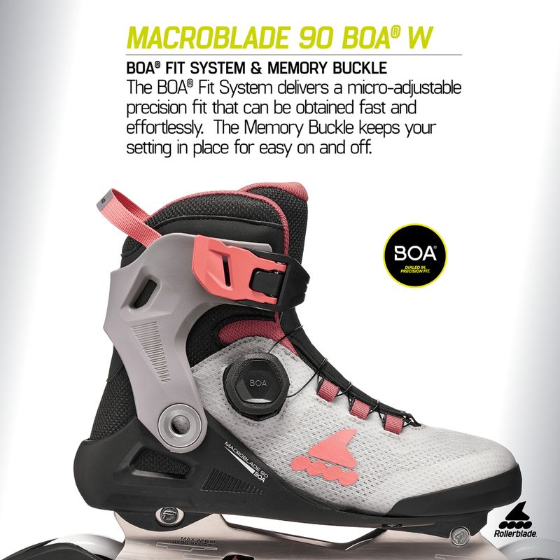 Ролики жіночі Rollerblade Macroblade 90 Boa W grey/amethyst rose 10