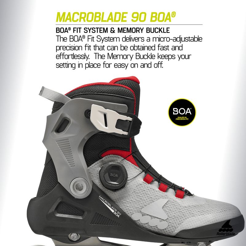 Ролики чоловічі Rollerblade Macroblade 90 Boa black/grey/red 10