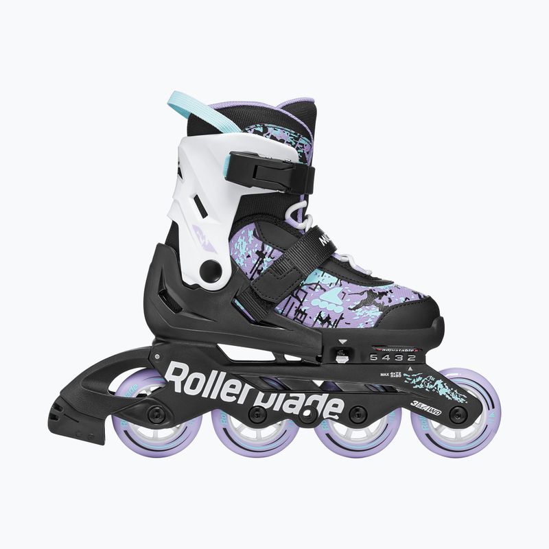 Ролики дитячі Rollerblade Microblade SL Jr black/lavender/light blue 2