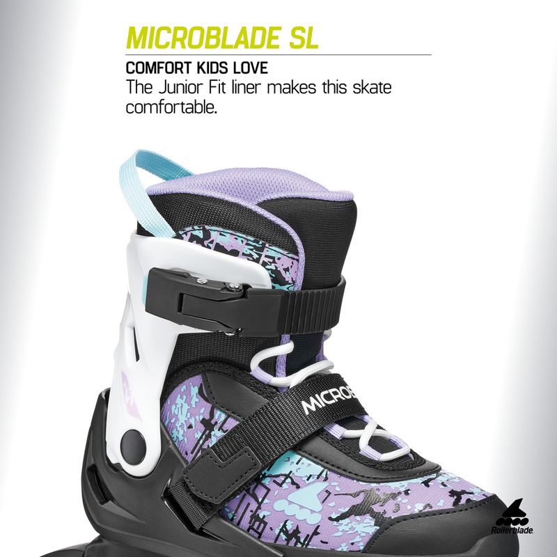 Ролики дитячі Rollerblade Microblade SL Jr black/lavender/light blue 8