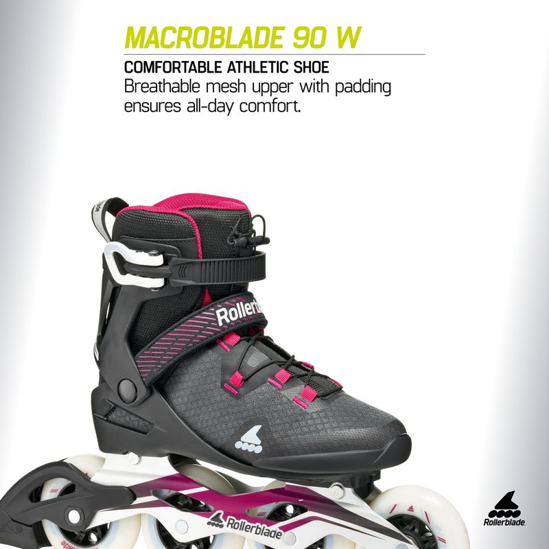 Ролики жіночі Rollerblade Macroblade 90 W black/burgundy/ocean green 8