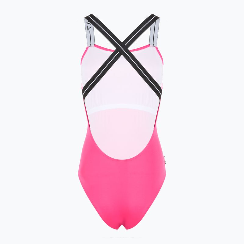 Купальник EA7 Emporio Armani Logo Tape One Piece neon pink 2