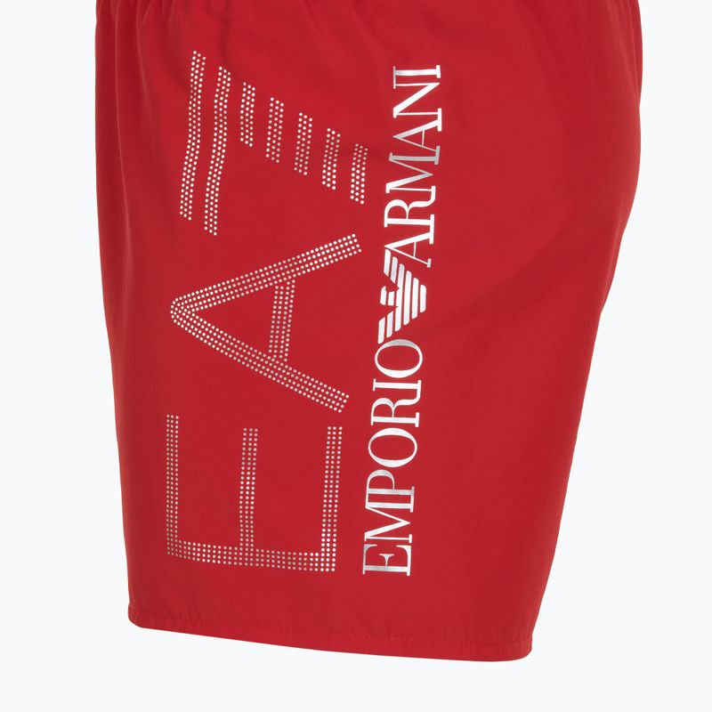 Шорти для плавання чоловічі EA7 Emporio Armani Swim Trunks With Oversized Logo equestrian red / silver 3