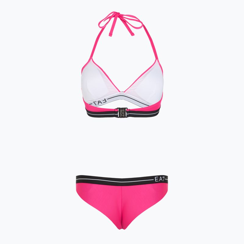 Купальник роздільний жіночий EA7 Emporio Armani Logo Tape Bikini Triangle neon pink 2