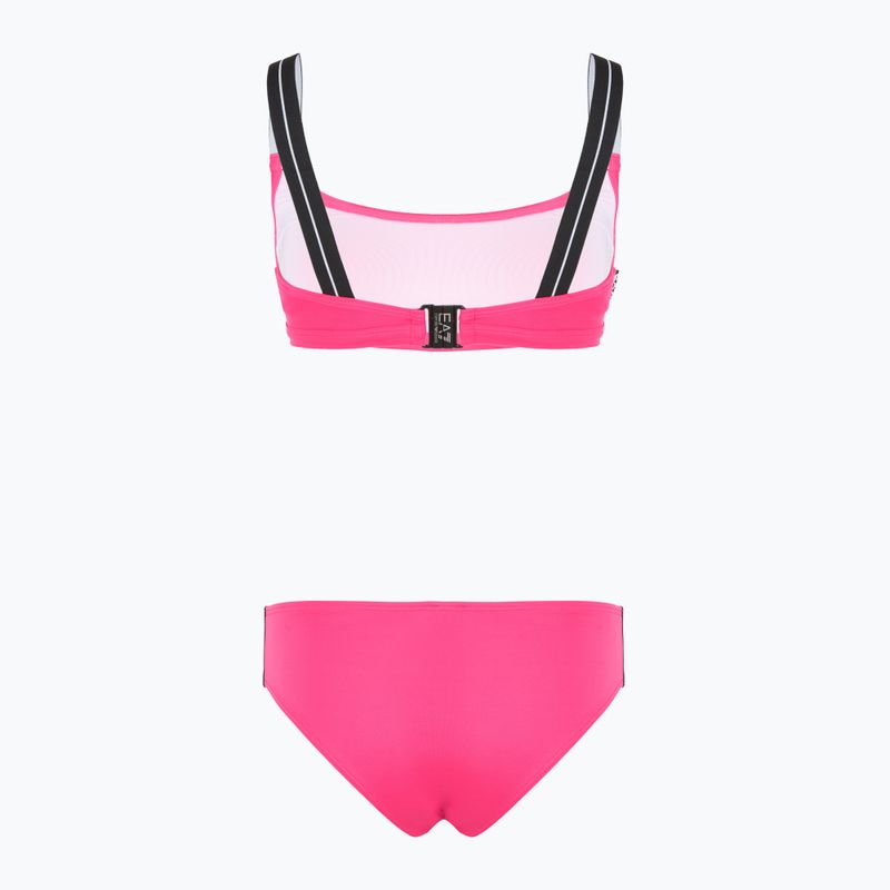Купальник роздільний жіночий EA7 Emporio Armani Logo Tape Bikini Top neon pink 2