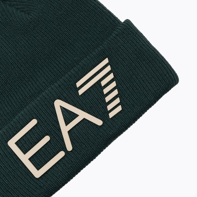 Шапка зимова EA7 Emporio Armani Mountain Logo Series Big Beanie silver pine 3