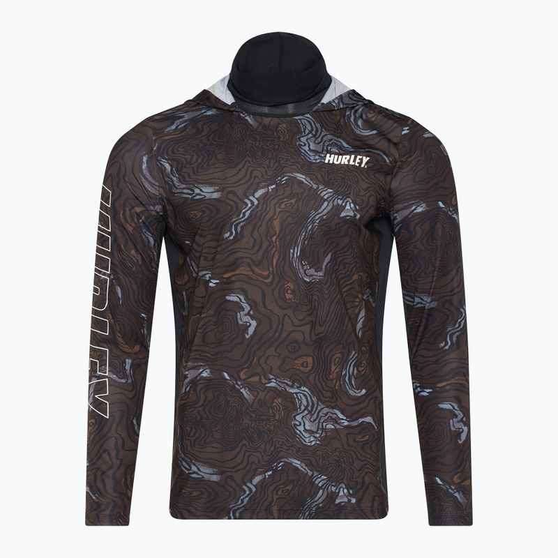 Чоловічий лонгслив Hurley H2O-Dri Atticus Moab UPF з капюшоном чорний