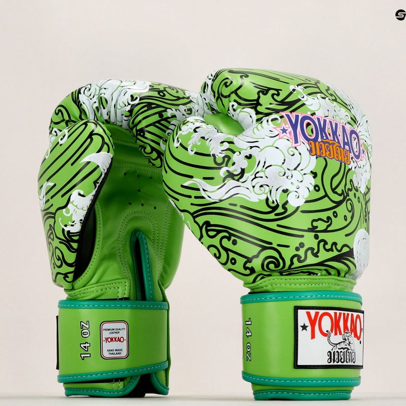 Рукавиці боксерські YOKKAO Hawaiian зелені FYGL-71-20 6