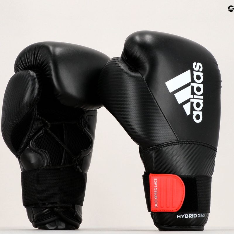 Рукавиці боксерські adidas Hybrid 250 Duo Lace чорні ADIH250TG 9