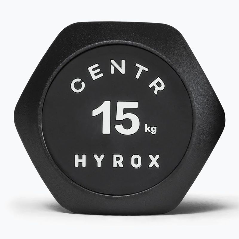 Гантеля Centr Urethane Dumbbell Centr x Hyrox 15 kg black 3