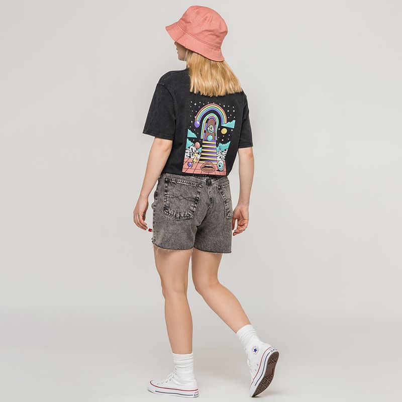 Футболка жіноча Kaotiko Washed 80'S black 2