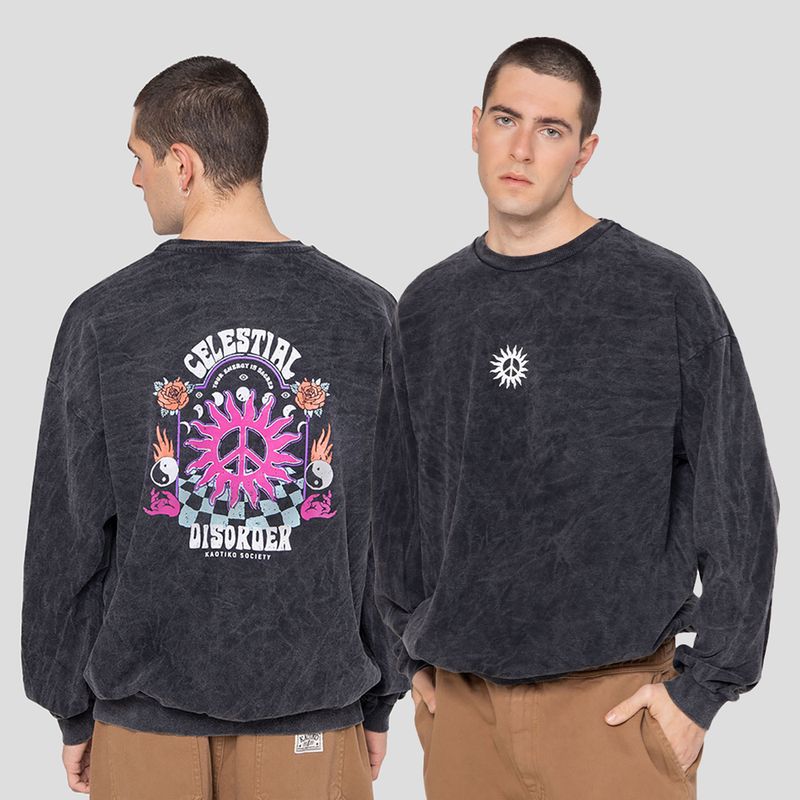 Кофта чоловіча Kaotiko Washed Celestial Disorder black 3