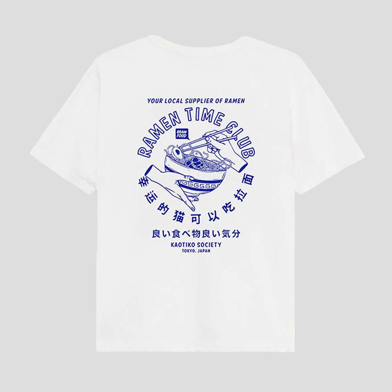 Футболка чоловіча Kaotiko Washed Suara Ramen white / blue 2