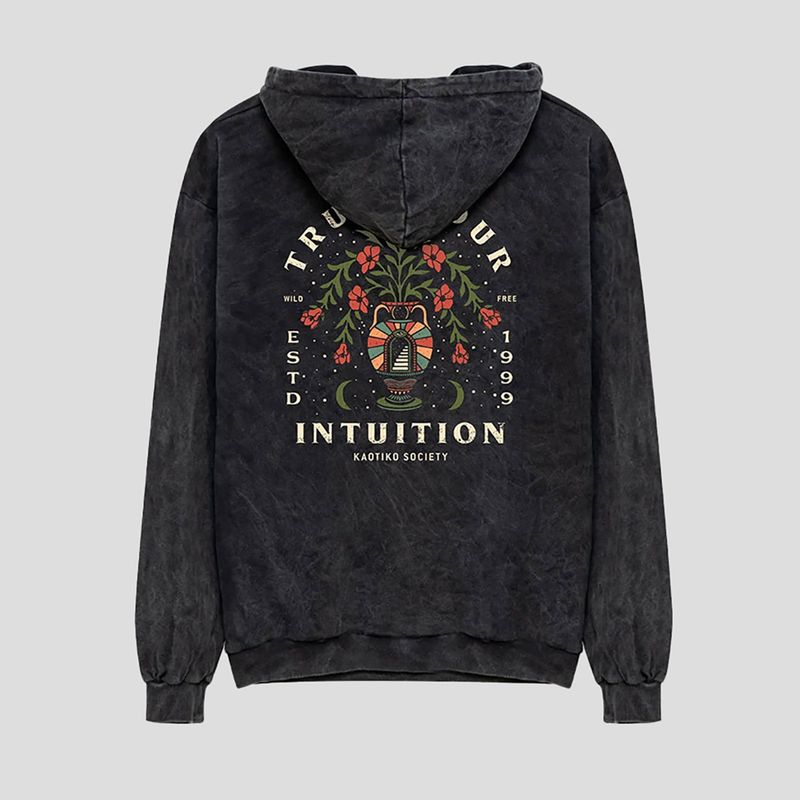 Кофта чоловіча Kaotiko Washed Trust Your Intuition black 2