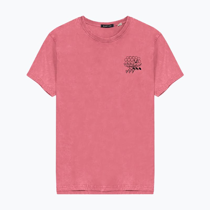 Футболка чоловіча Kaotiko Washed No Roles Flower pink flamingo