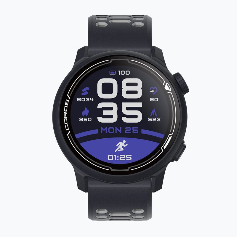 Годинник COROS PACE 2 Premium GPS Silicone Band чорний WPACE2-NVY