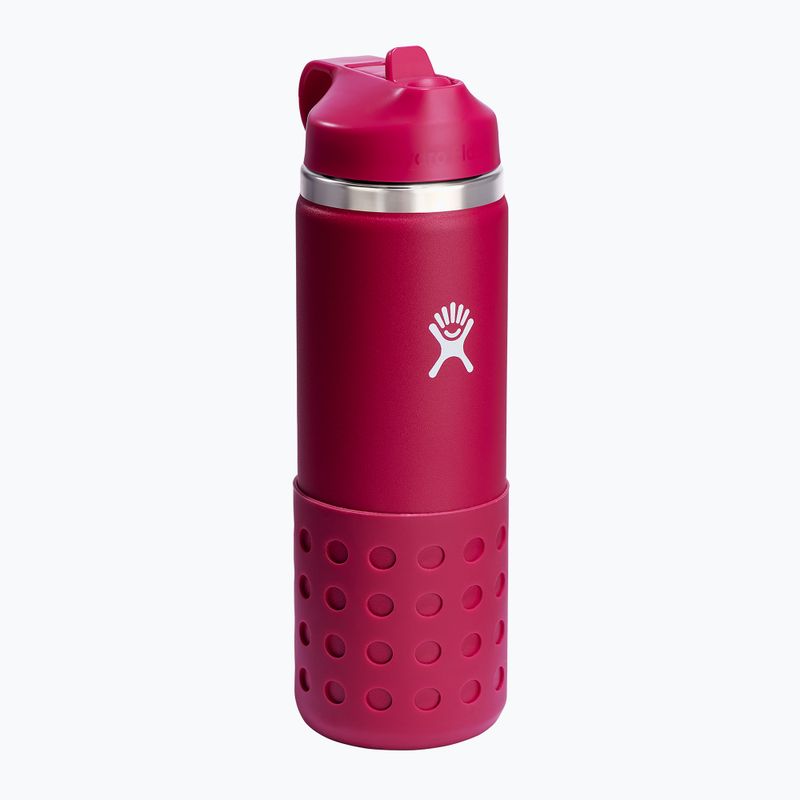 Термопляшка Hydro Flask з широким горлом, солом'яною кришкою та чохлом 590 мл 3