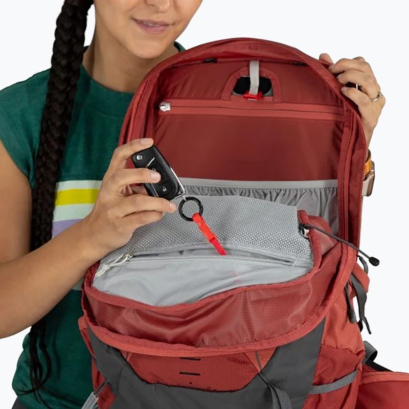 Рюкзак туристичний жіночий Osprey Tempest 22 л red pampas/coal grey 8