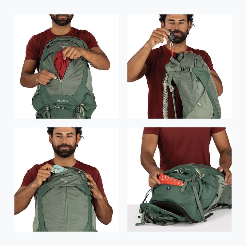 Рюкзак туристичний чоловічий Osprey Stratos 34 л pine leaf 12