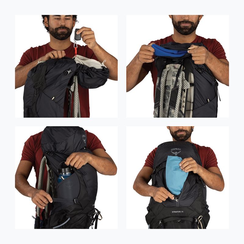 Рюкзак туристичний чоловічий Osprey Stratos 36 л raven black 14