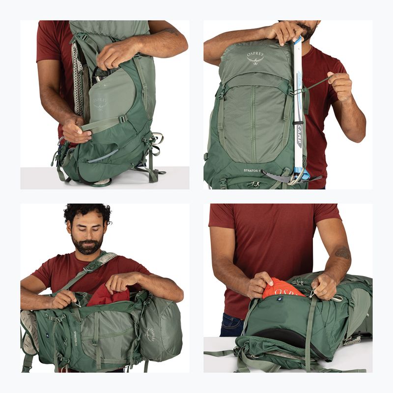 Рюкзак туристичний чоловічий Osprey Stratos 44 л pine leaf 15