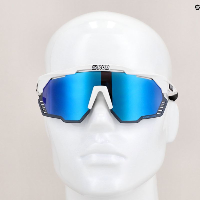 Окуляри велосипедні SCICON Aeroshade Kunken white gloss/scnpp multimirror blue EY31030800 9