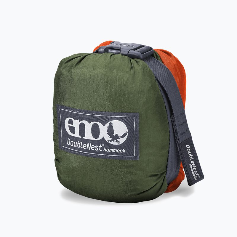 Гамак туристичний ENO Double Nest olive/orange 2