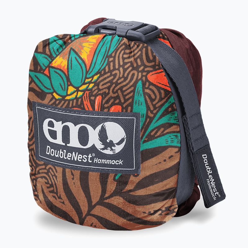 Гамак туристичний ENO DoubleNest Print tropic/merlot 5