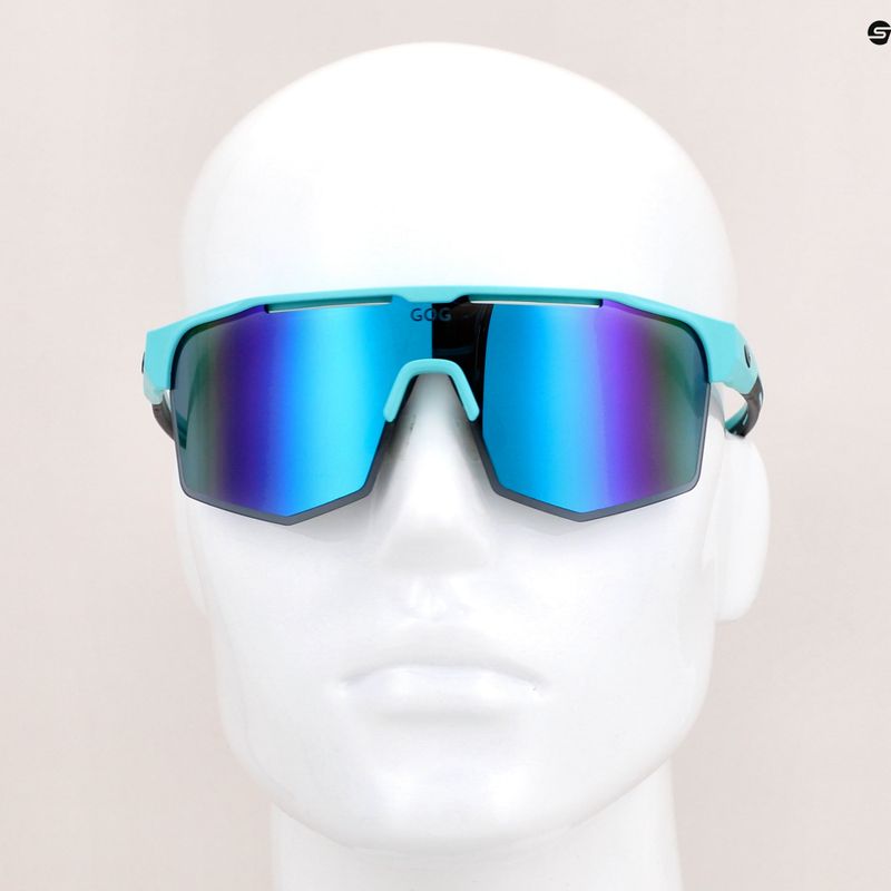 Окуляри велосипедні GOG Athena matt turquoise / black / polychromatic white-blue E508-2 9