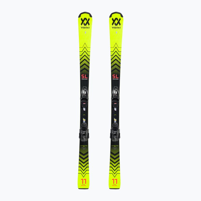 Лижі гірські дитячі Völkl Racetiger JR Pro + 7.0 VMotion JR жовто-чорні 122467/6262T1.VA