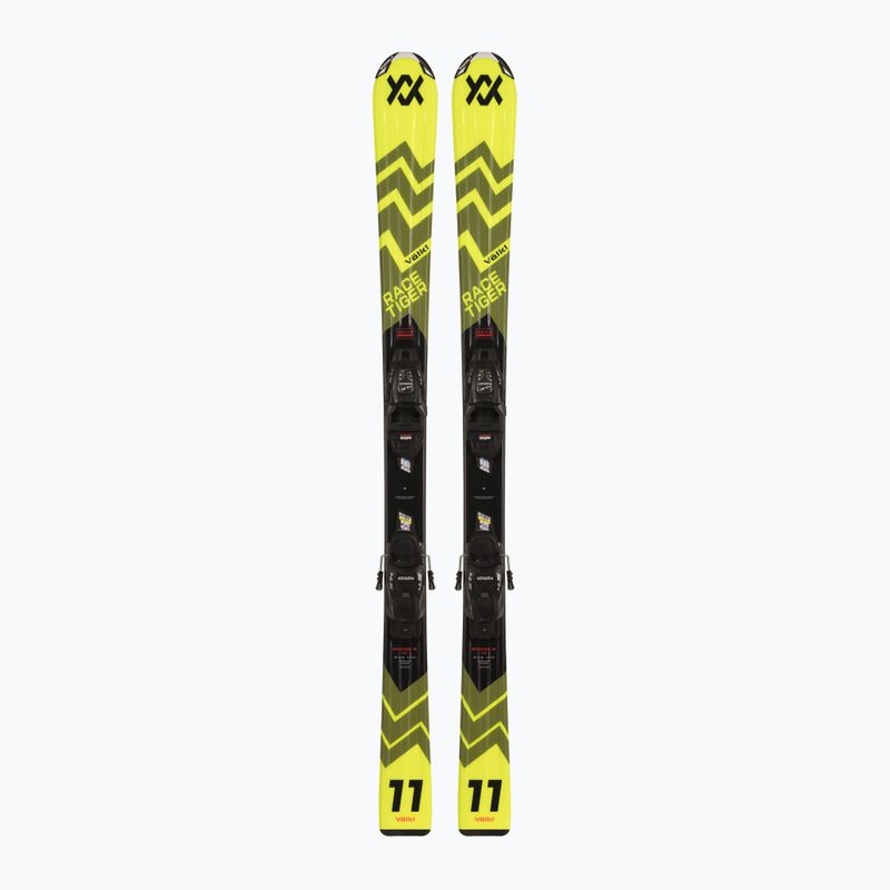 Дитячі гірські лижі Völkl Racetiger Jr Yellow + кріплення 4.5 VMotion Jr 100-120 см жовті