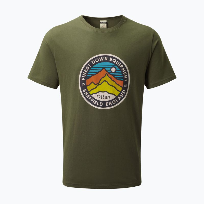 Футболка трекінгова чоловіча Rab Stance 3 Peaks зелена QCA-98 2