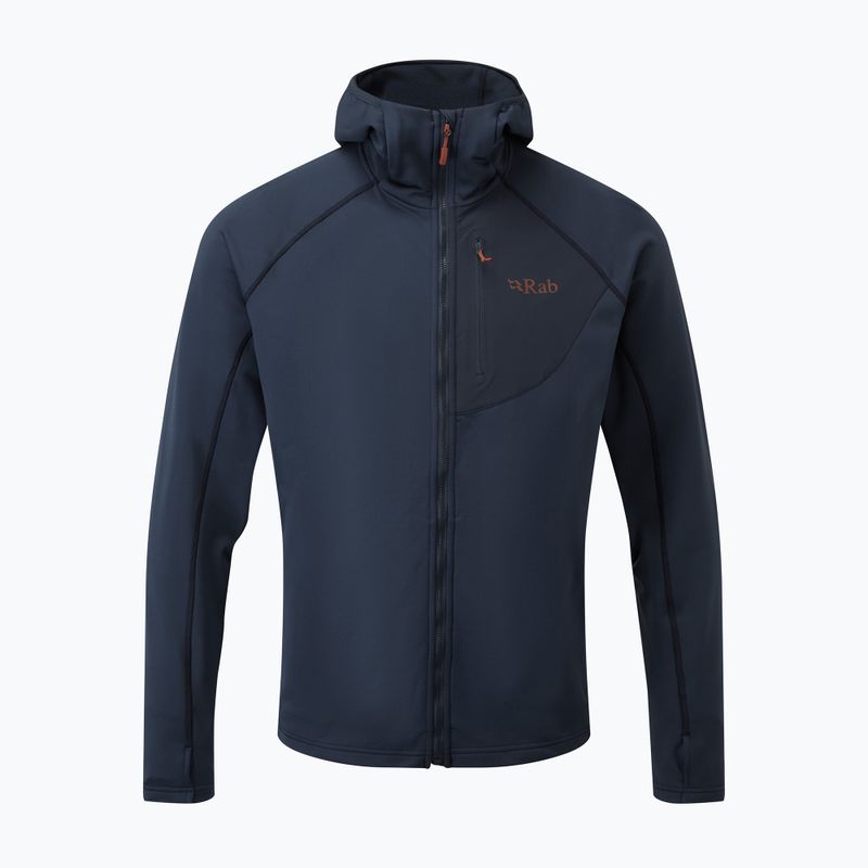 Флісова кофта чоловіча Rab Superflux Hoody блакитна QFE-89-DI