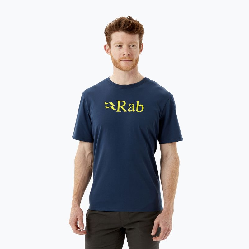 Футболка трекінгова чоловіча Rab Stance Logo SS синя QCB-08-DI