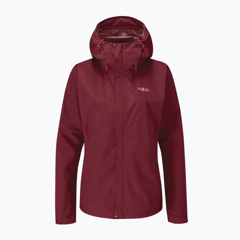 Куртка дощовик жіноча Rab Downpour Eco бордова QWG-83-HD-08 3