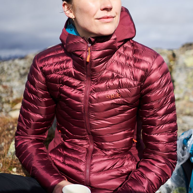 Пуховик жіночий Rab Cirrus Flex 2.0 Hoody бордовий QIO-69 9