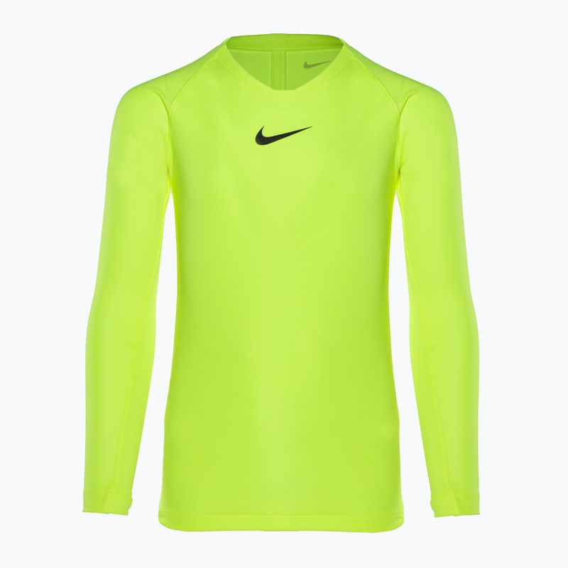 Лонгслів термічний дитячий Nike Dri-FIT Park First Layer volt/black