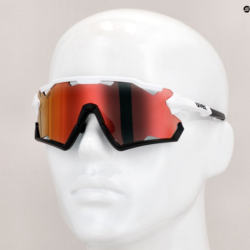 Окуляри велосипедні UVEX Sportstyle 228 white black/mirror red 53/2/067/8206 11