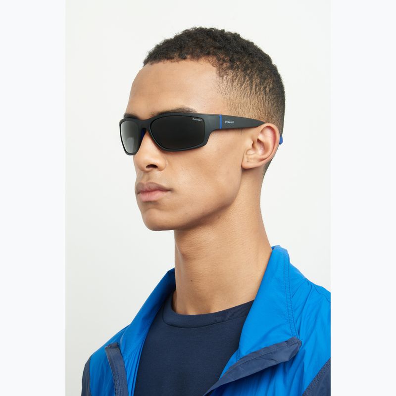 Окуляри сонцезахисні чоловічі Polaroid PLD 2135/S matte black blue/grey polarized 6
