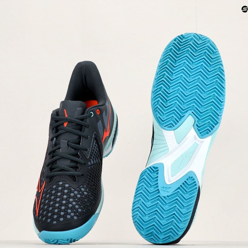 Чоловічі тенісні туфлі Mizuno Wave Exceed Tour 5 CC collegiate blue/soleil/tanager бірюзові 11